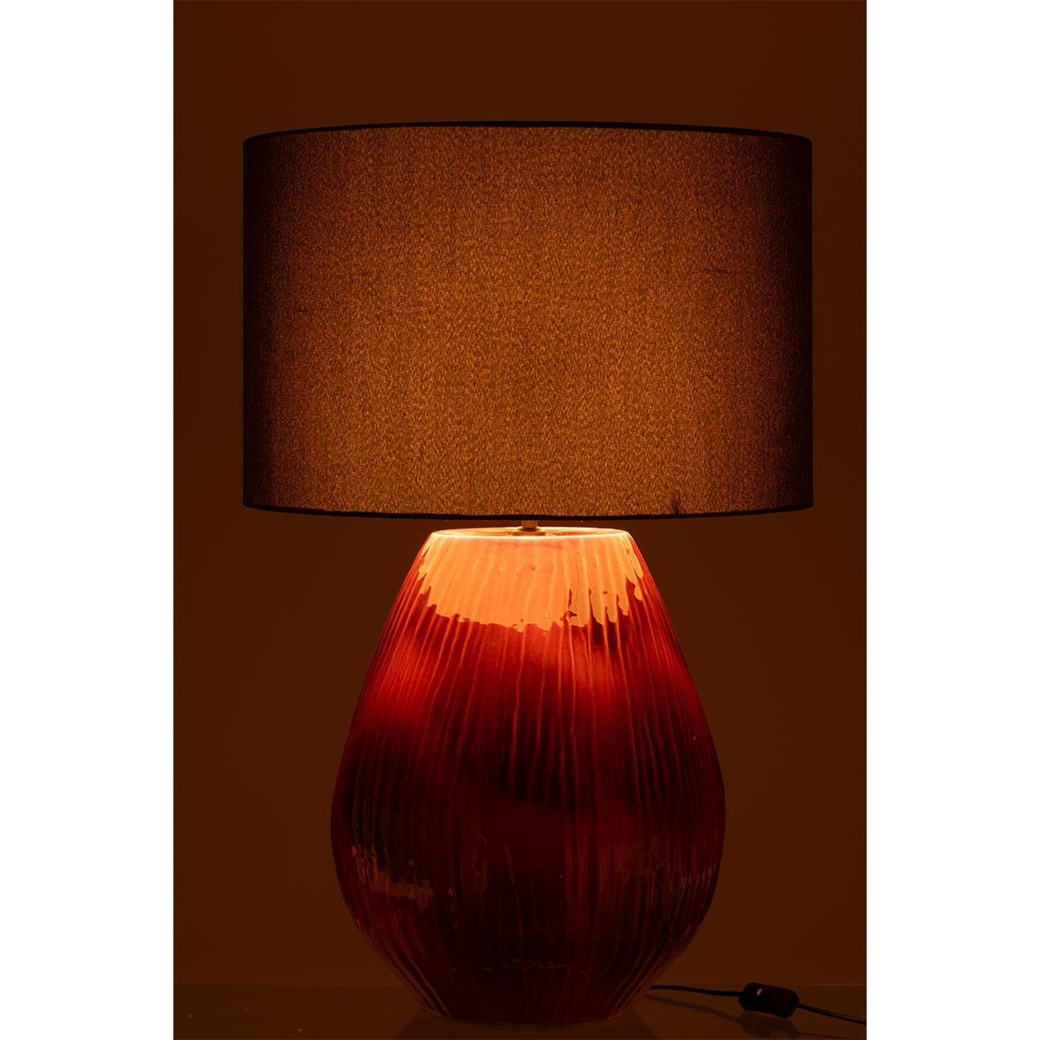 Voir la diapositive 3 : J-LINE Lampe à poser en céramique  akane  85cm rouge