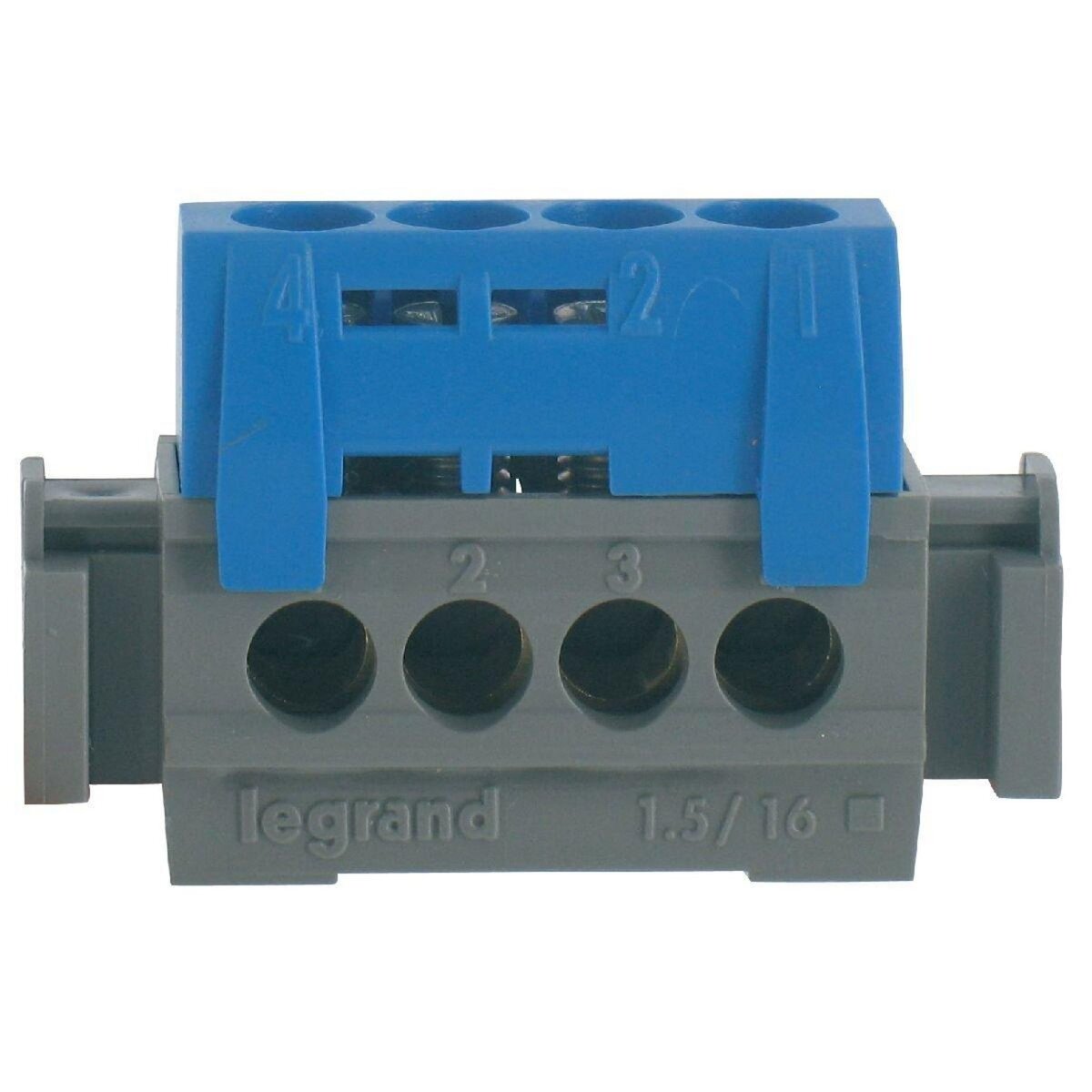 Legrand Bornier neutre bleu 4 bornes 16mm²