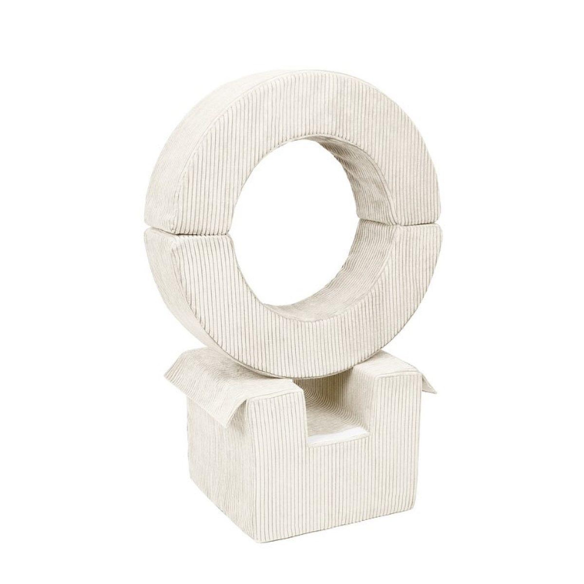 VELINDA Ensemble de cerceaux 3 blocs crème velours côtelé