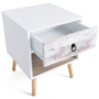 Voir la diapositive 6 : ID MARKET Lot de 2 tables de chevet BAHIA 1 tiroir avec niche scandinave
