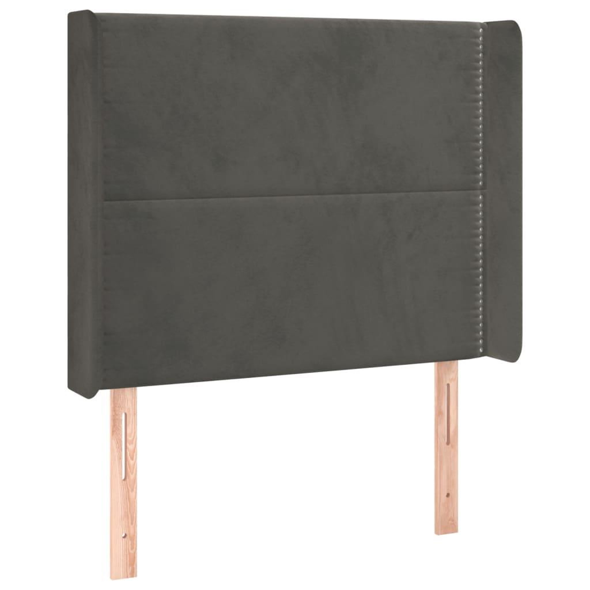 Voir la diapositive 2 : VIDAXL Tete de lit avec oreilles Gris fonce 83x16x118/128 cm Velours