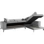 Voir la diapositive 5 : LOUNGITUDE Canapé d'angle droit convertible IMPERIAL 5 places - Tissu gris clair - 2 coffres de rangement - L304 x P212 x H86 cm
