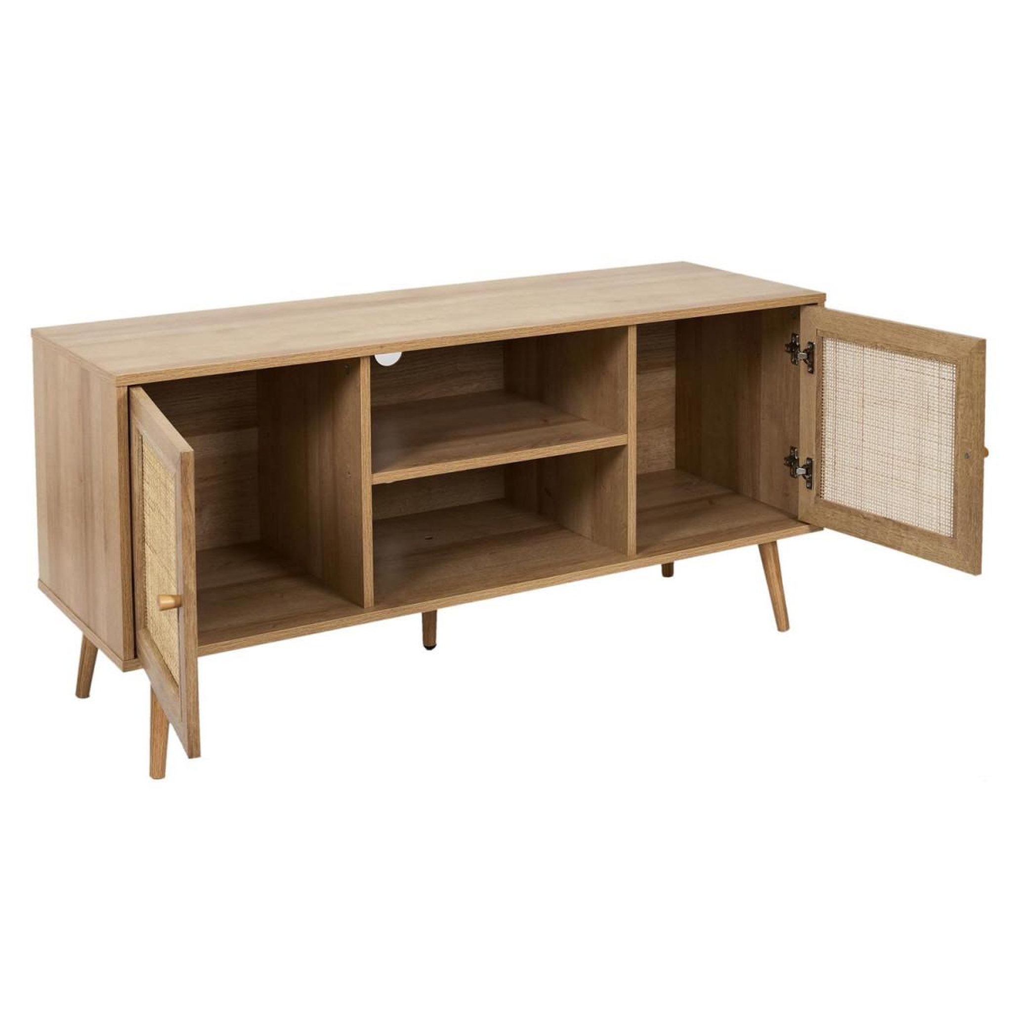 Voir la diapositive 3 : The Home Deco Factory Meuble tv 2 portes & 2 niches  bali  115cm naturel
