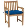 Voir la diapositive 3 : VIDAXL Chaises de jardin lot de 6 et coussins bleu Bois de teck solide