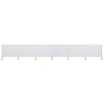 VIDAXL Paravent 6 panneaux Tissu 800 x 120 cm Blanc sable