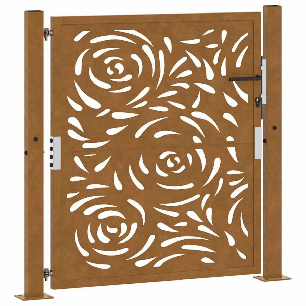 VIDAXL Porte jardin acier resistant aux intemperies conception flamme