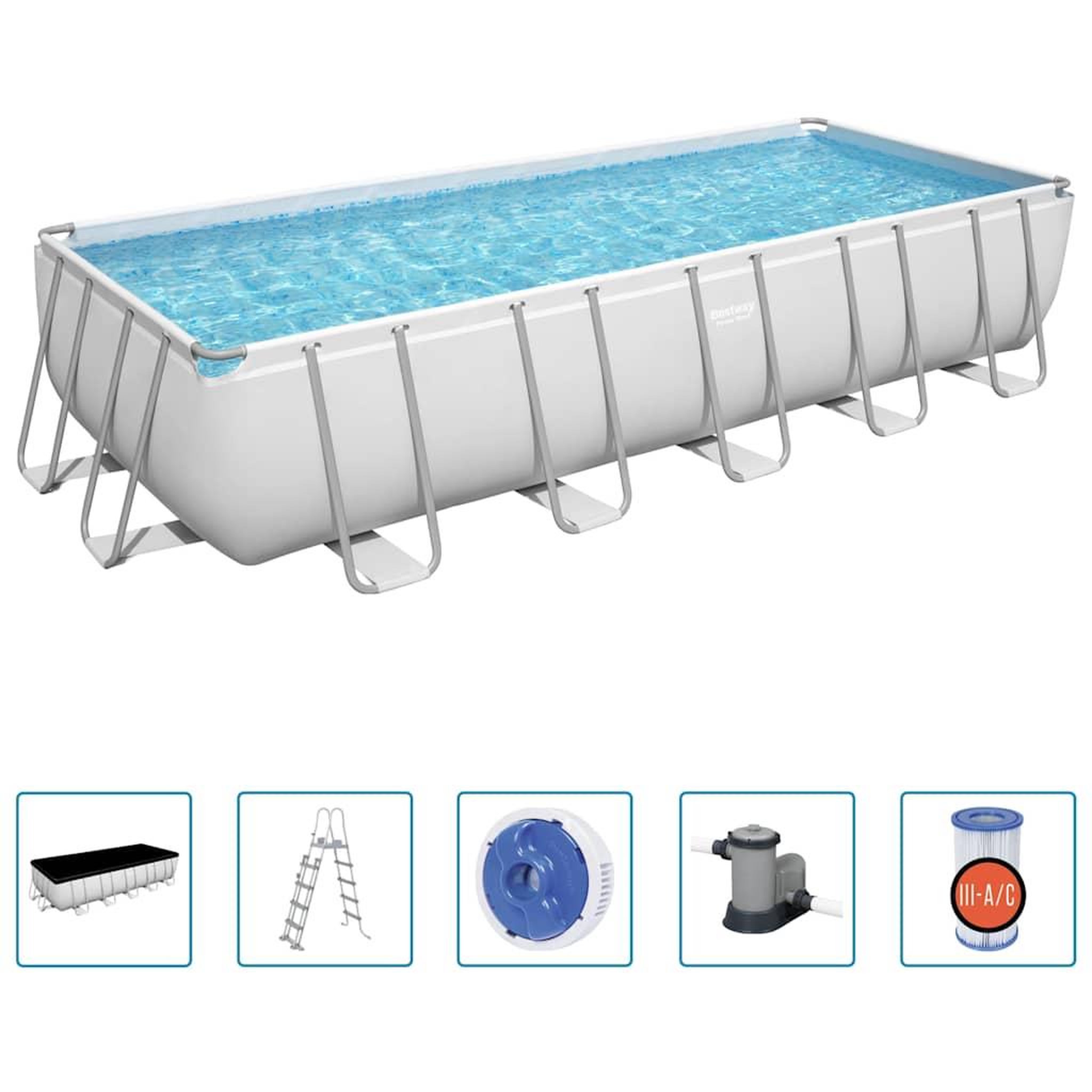Voir la diapositive 1 : BESTWAY Bestway Piscine rectangulaire hors sol Power Steel 19281 L