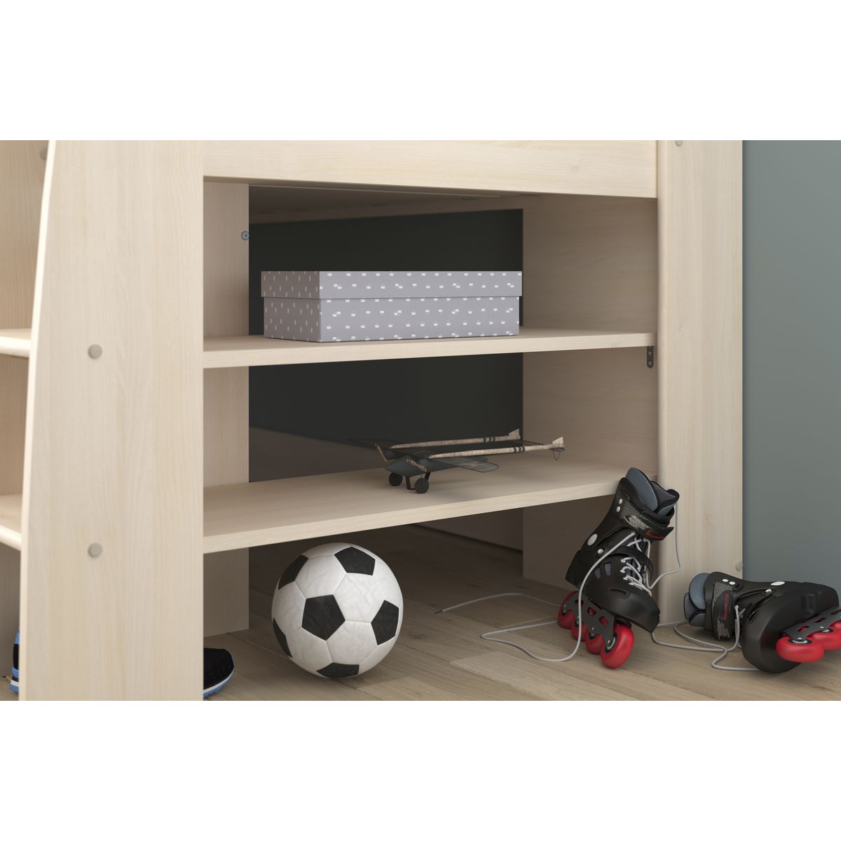 Lit combiné avec rangement 90x200cm MATHIEU