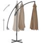 Voir la diapositive 3 : VIDAXL Parasol de jardin en porte-a-feux avec poteau en acier taupe