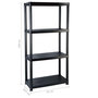 Voir la diapositive 6 : VIDAXL Etagere de rangement a 4 niveaux Noir 61x30,5x130 cm Plastique
