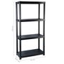 Voir la diapositive 6 : VIDAXL Etagere de rangement a 4 niveaux Noir 61x30,5x130 cm Plastique