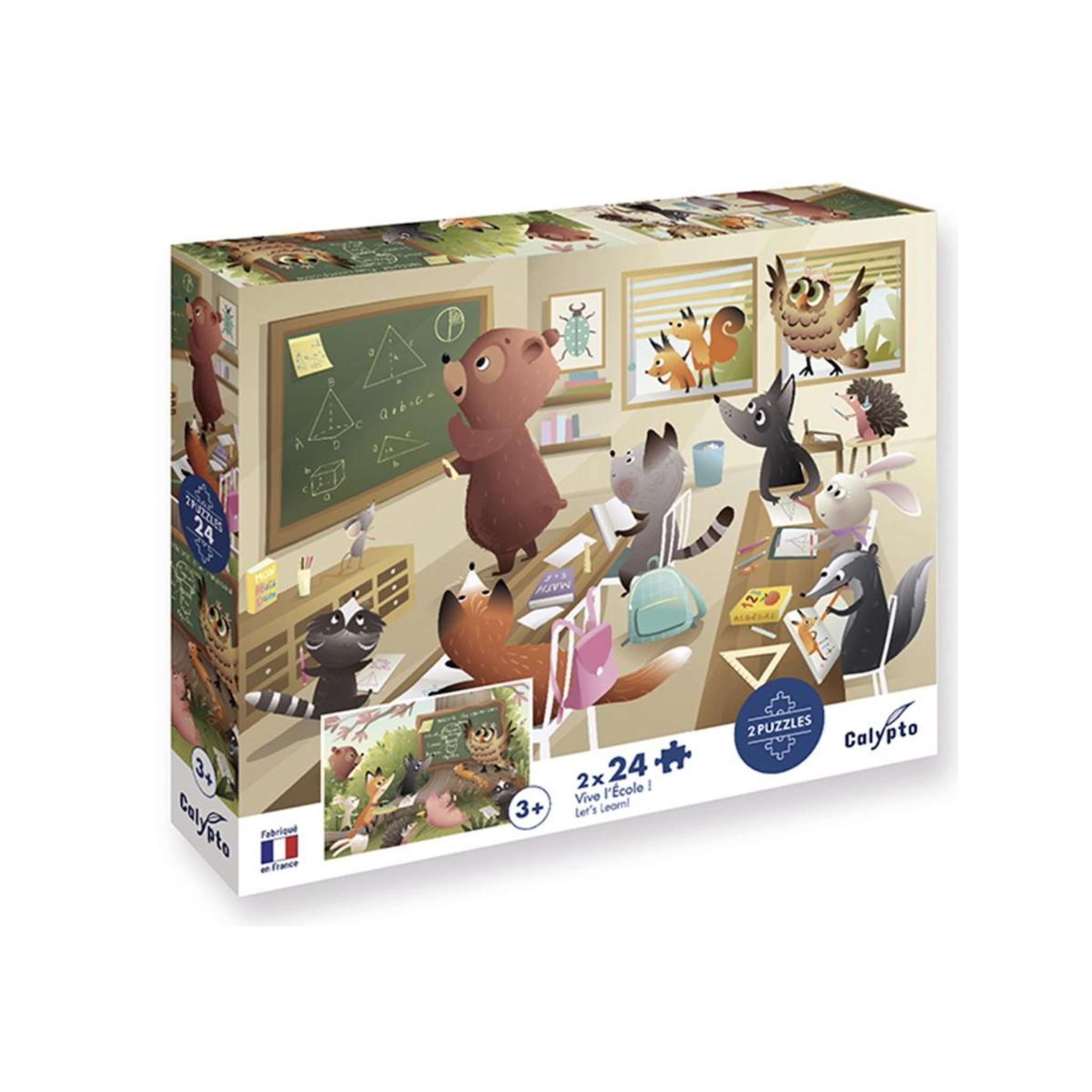 Sentosphere 2 puzzles 24 pieces - Vive l ecole - Calypto -