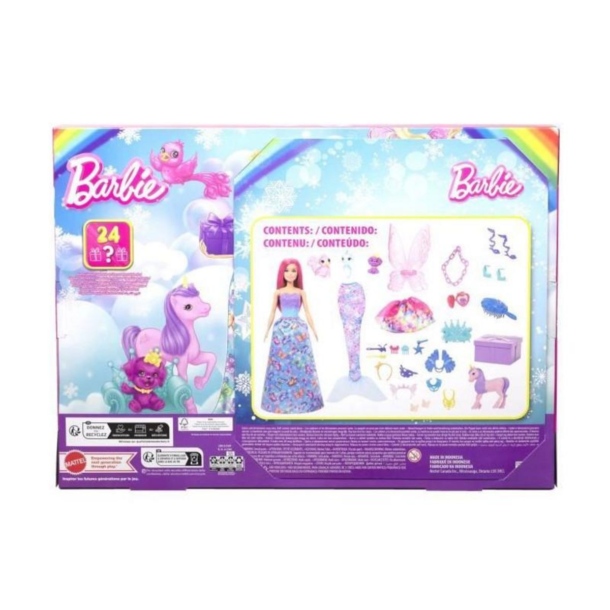 BARBIE Barbie-Calendrier de l'Avent Barbie Dreamtopia-Poupée et accessoires HRG90