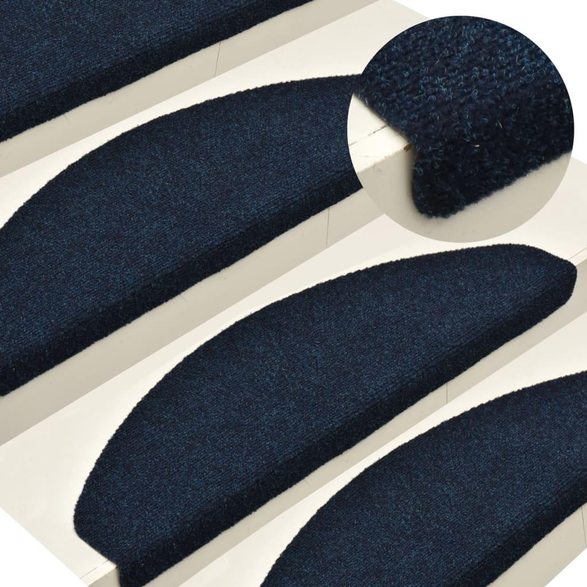 Voir la diapositive 1 : VIDAXL Tapis d'escalier autocollants 15 pcs Bleu 56x17x3 cm Aiguillete