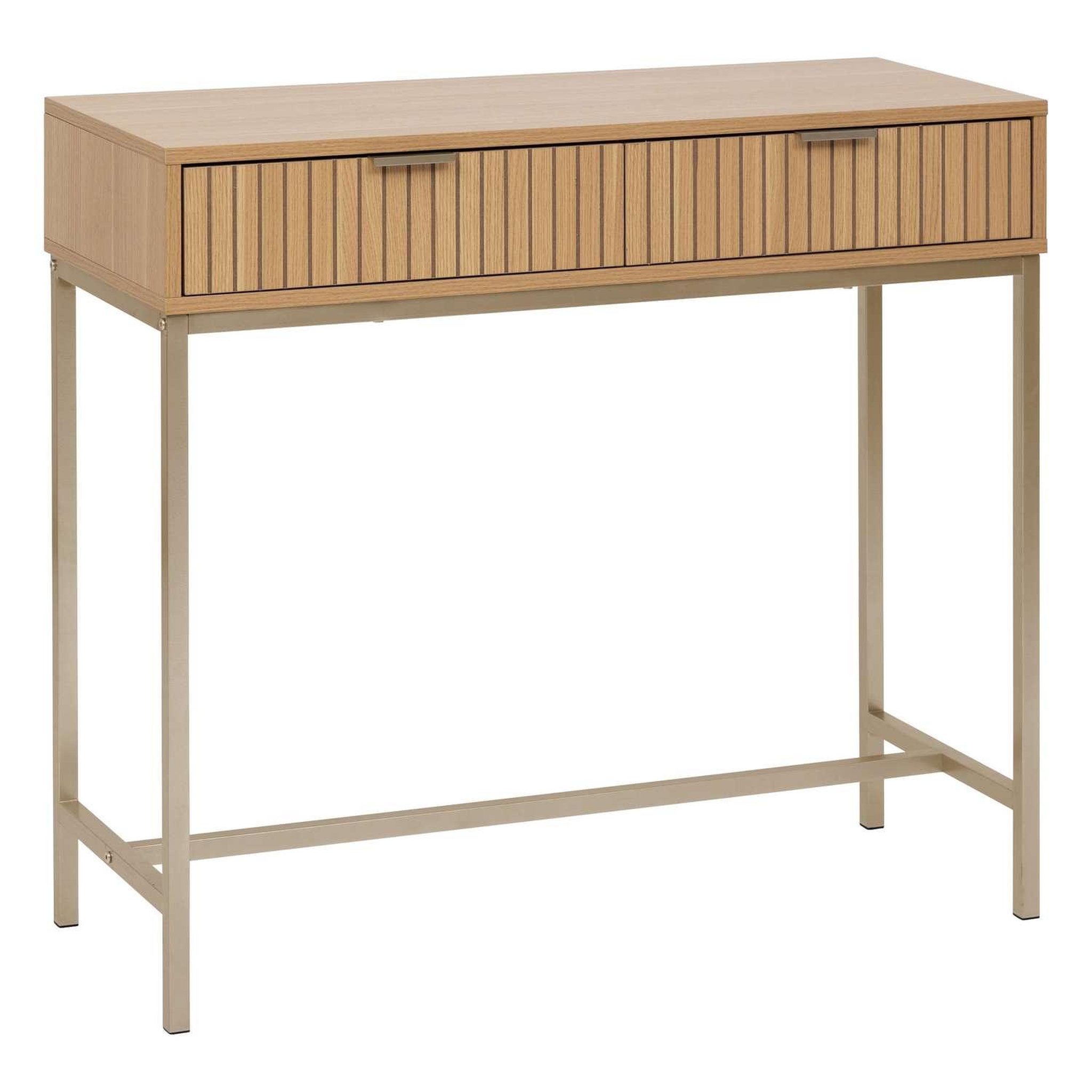FIVE Console 2 tiroirs en bois tasso - marron