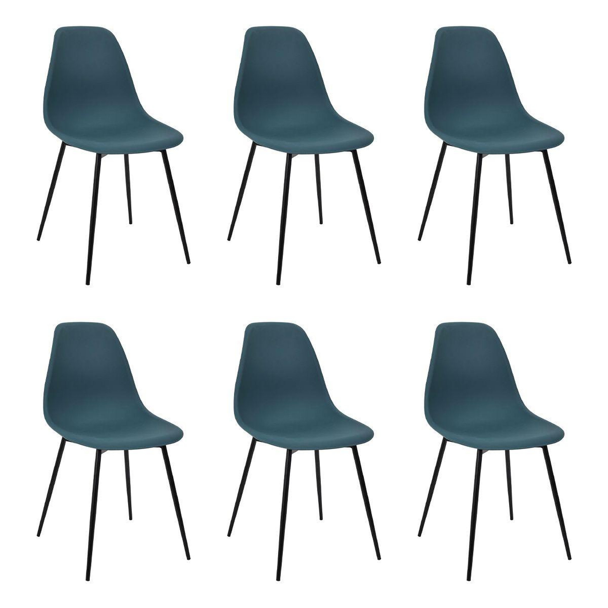 The Home Deco Factory Lot de 6 chaises  gustav  87cm bleu