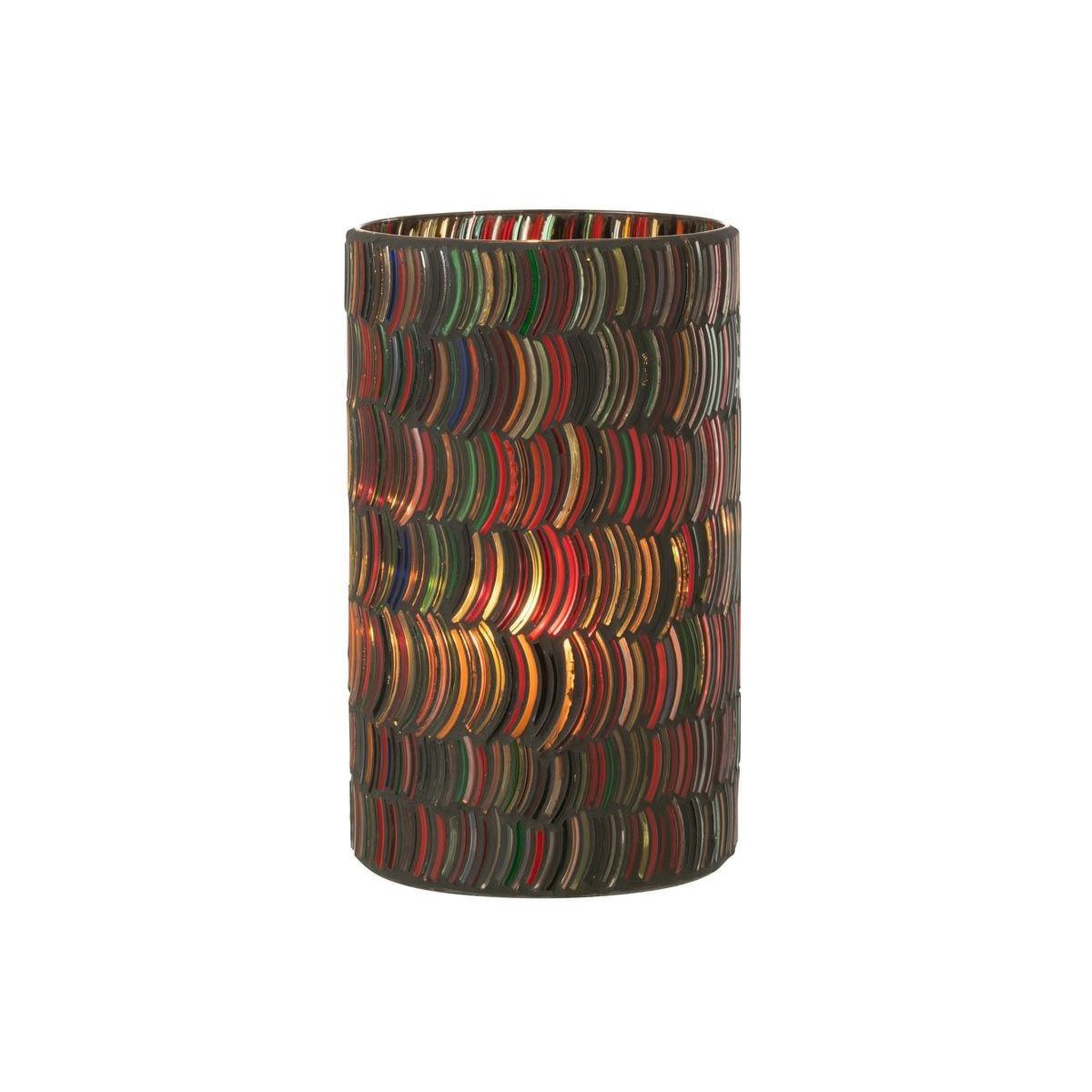 Voir la diapositive 2 : J-LINE Photophore Design  Mosaic Courbe  23cm Multicolore