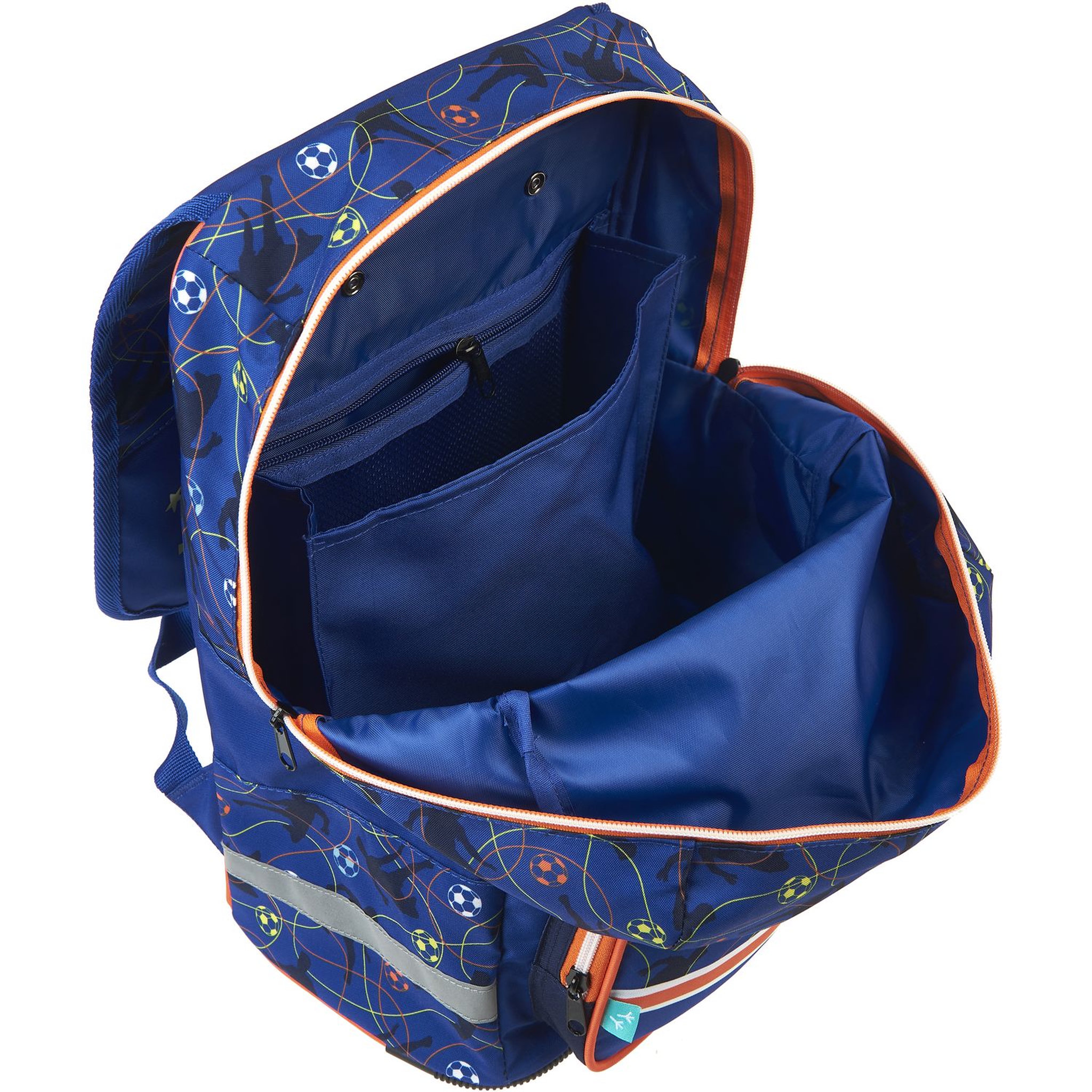Voir la diapositive 4 : AUCHAN Sac à dos à roulettes bleu FOOTBALL