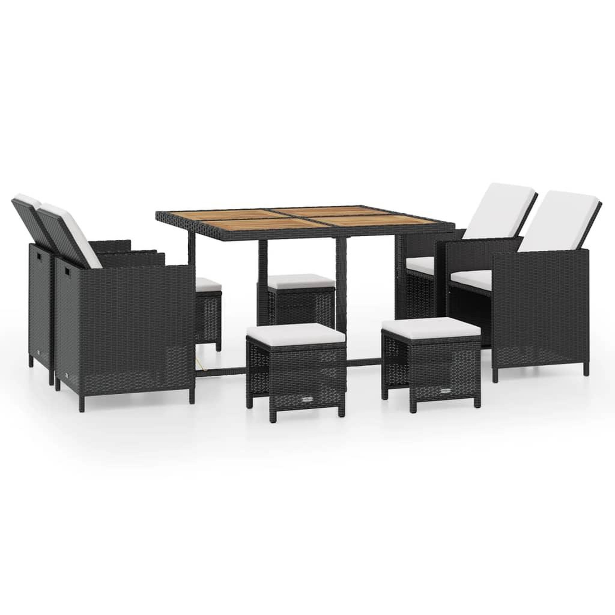 Voir la diapositive 2 : VIDAXL Ensemble a manger d'exterieur 9 pcs resine tressee et acacia