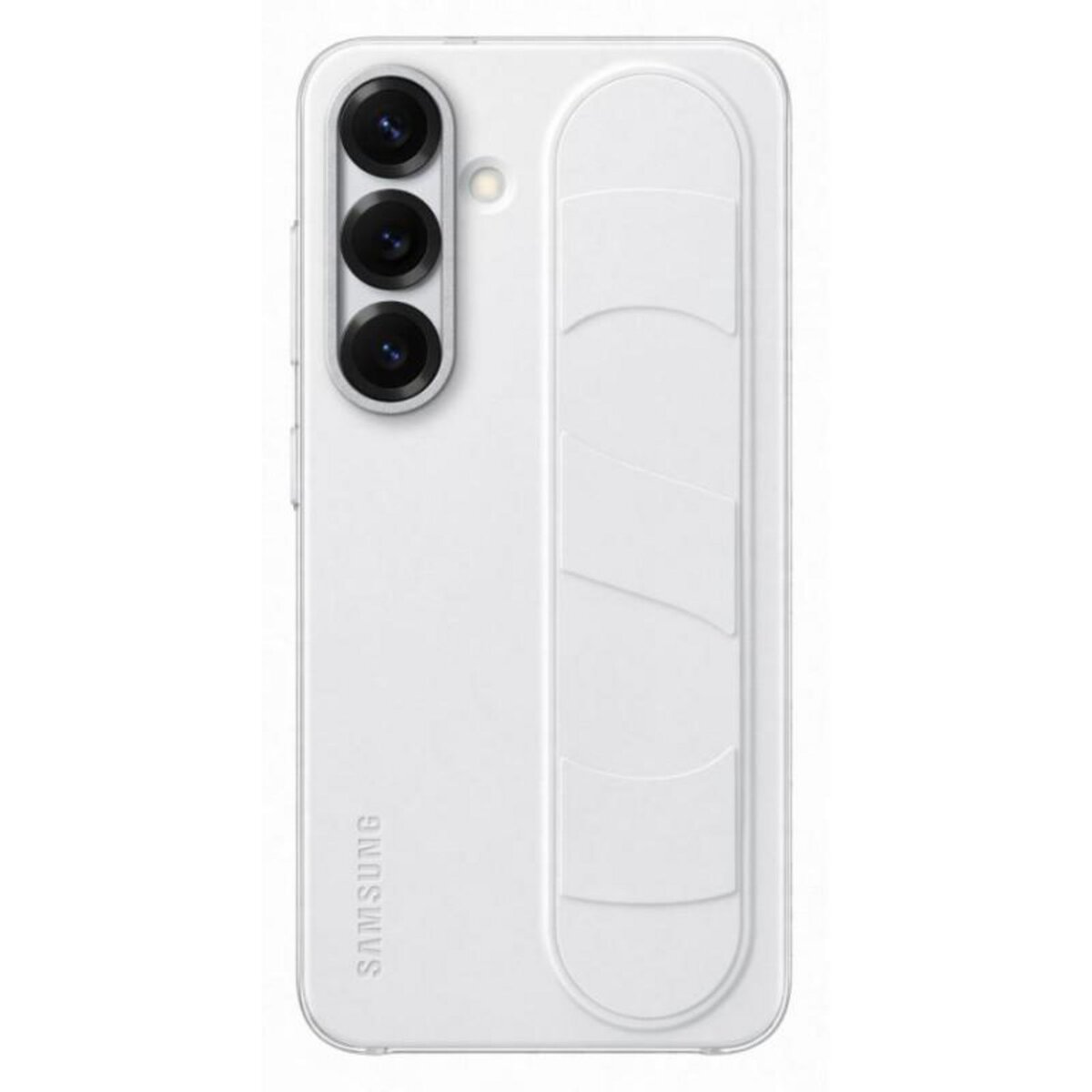 Samsung Coque en silicone avec lanière et support blanc pour Samsung Galaxy S25