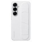 Samsung Coque en silicone avec lanière et support blanc pour Samsung Galaxy S25