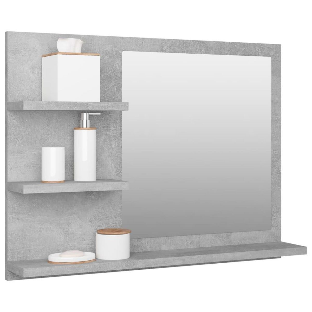 VIDAXL Miroir de salle de bain gris beton 60x10,5x45cm bois ingenierie