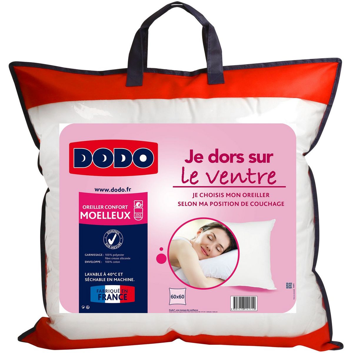 DODO Oreiller DODO moelleux JE DORS SUR LE VENTRE