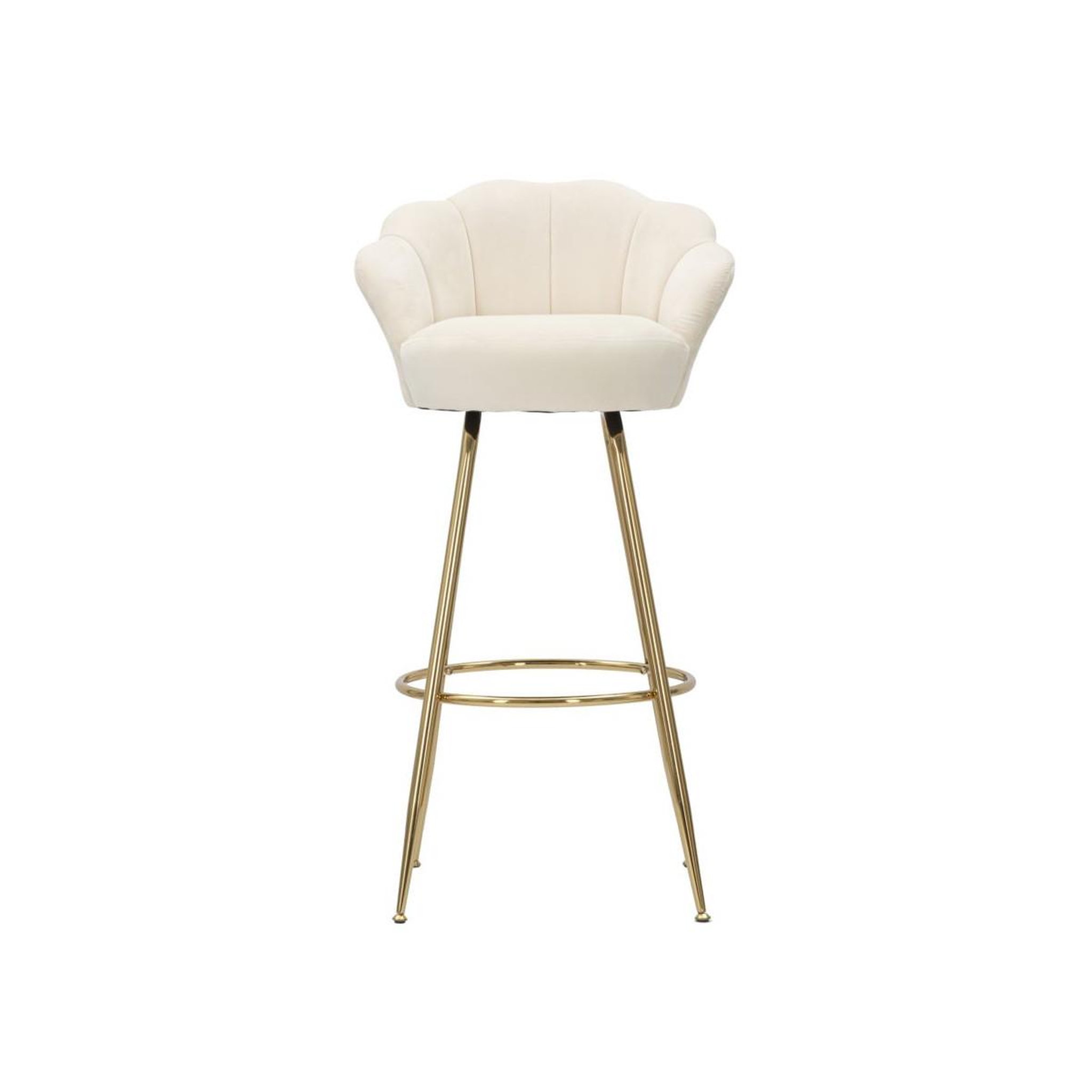 Voir la diapositive 2 : Paris Prix Tabouret de Bar Coquillage  Vienna  110cm Crème & Or
