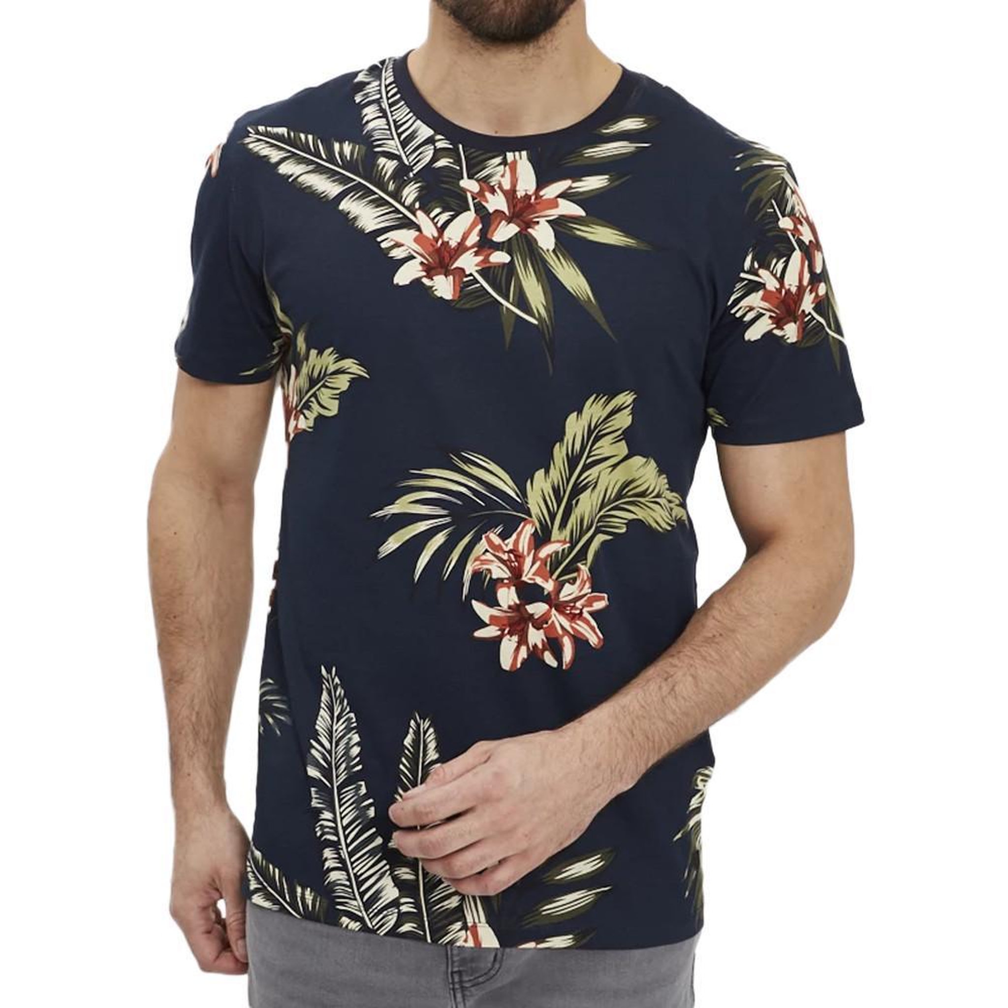 Jack & Jones T shirt  imprimés Homme Jack & Jones Tropic. Coloris disponibles : Bleu