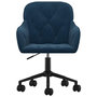 Voir la diapositive 3 : VIDAXL Chaise pivotante de bureau Bleu Velours
