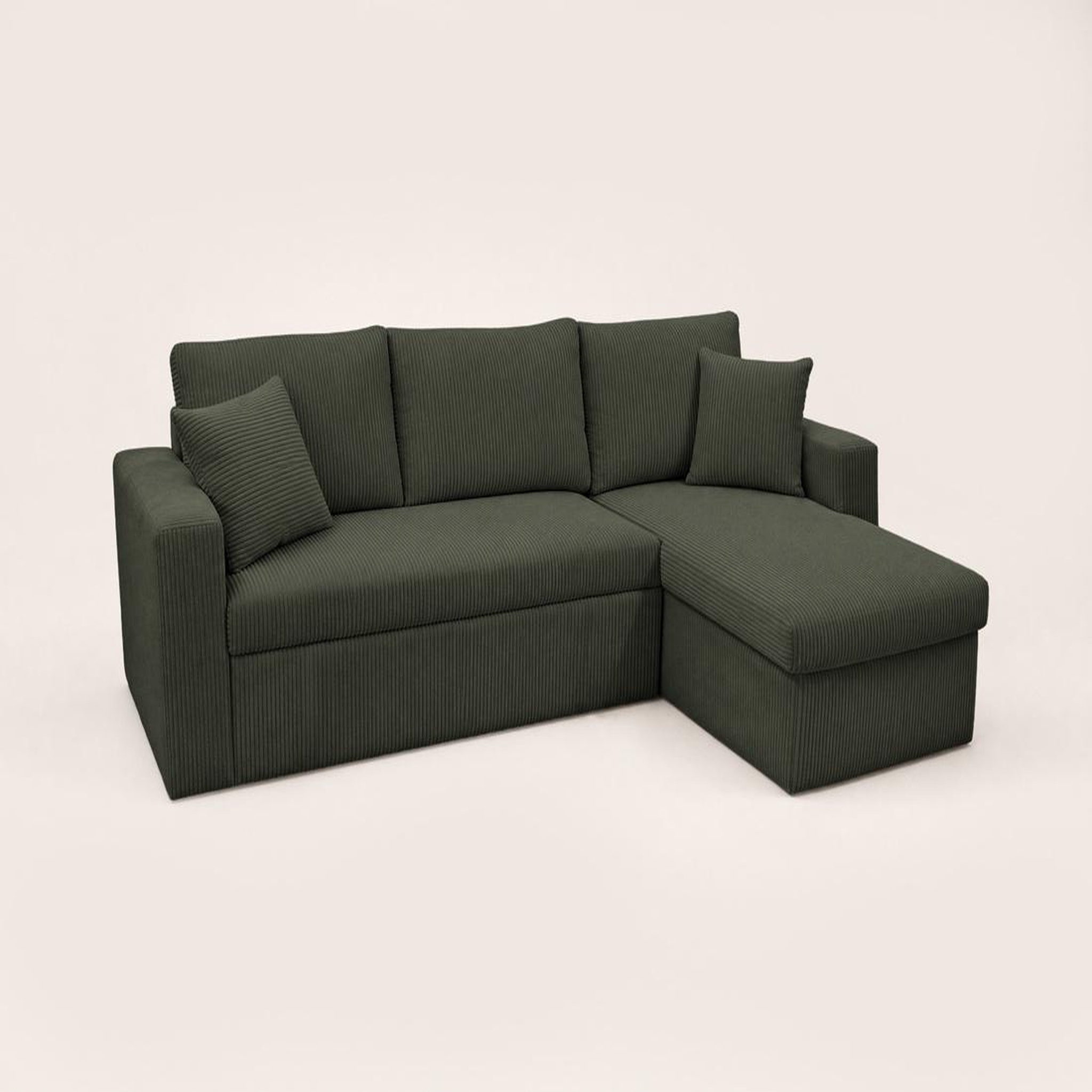 Voir la diapositive 5 : BEST MOBILIER Cyrus - canapé d'angle réversible 4 places - convertible avec coffre - en velours côtelé