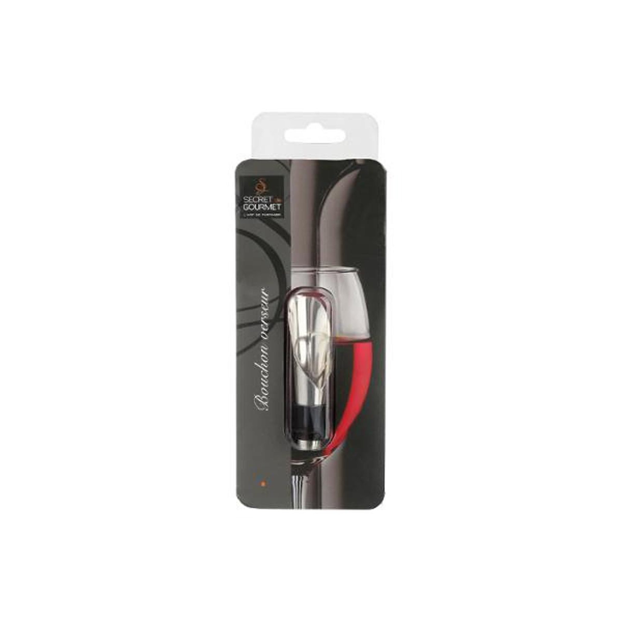 Voir la diapositive 4 : SECRET DE GOURMET Bouchon verseur en inox  vin  8cm argent