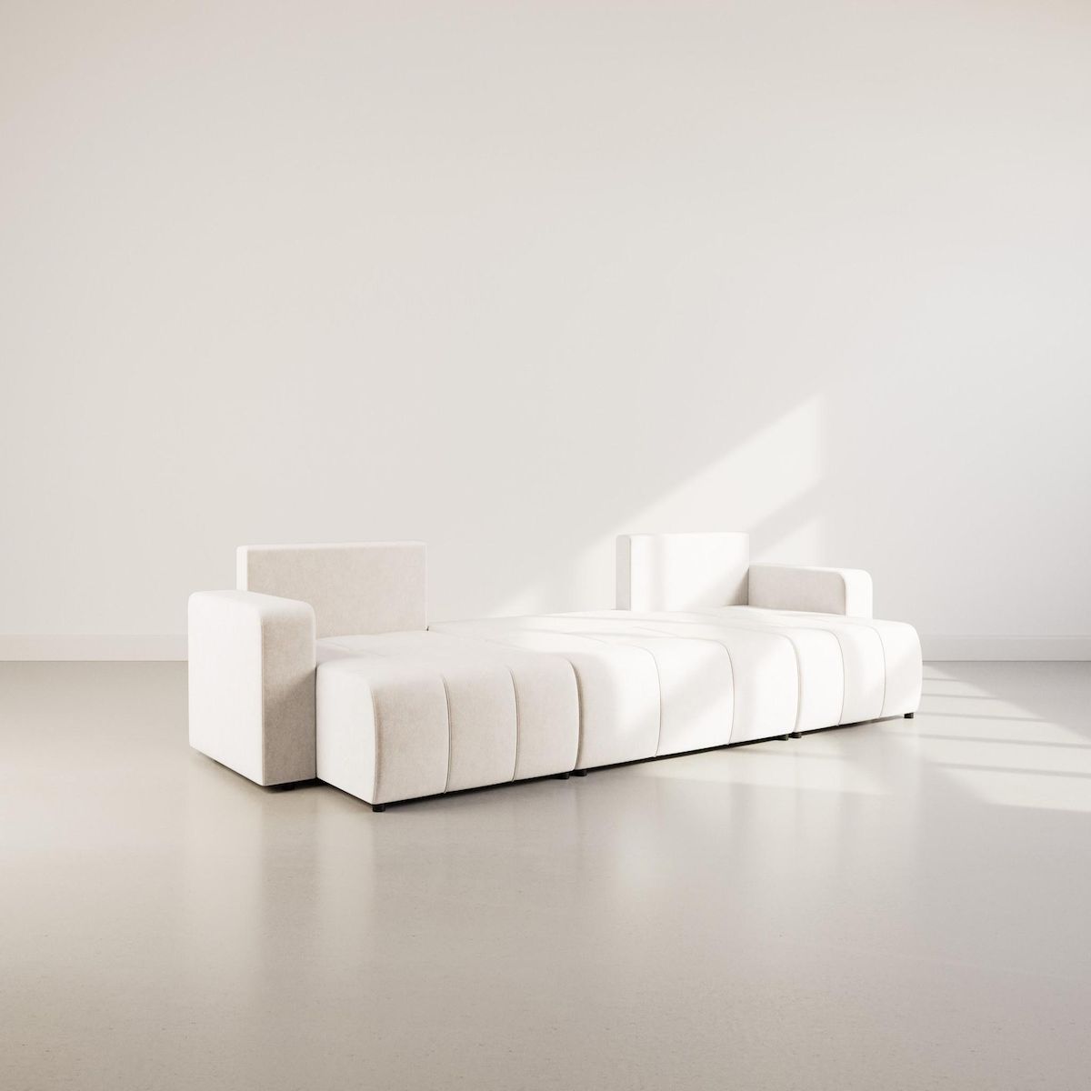 BEST MOBILIER Nicole - canapé panoramique en u 7 places convertible avec coffre en tissu