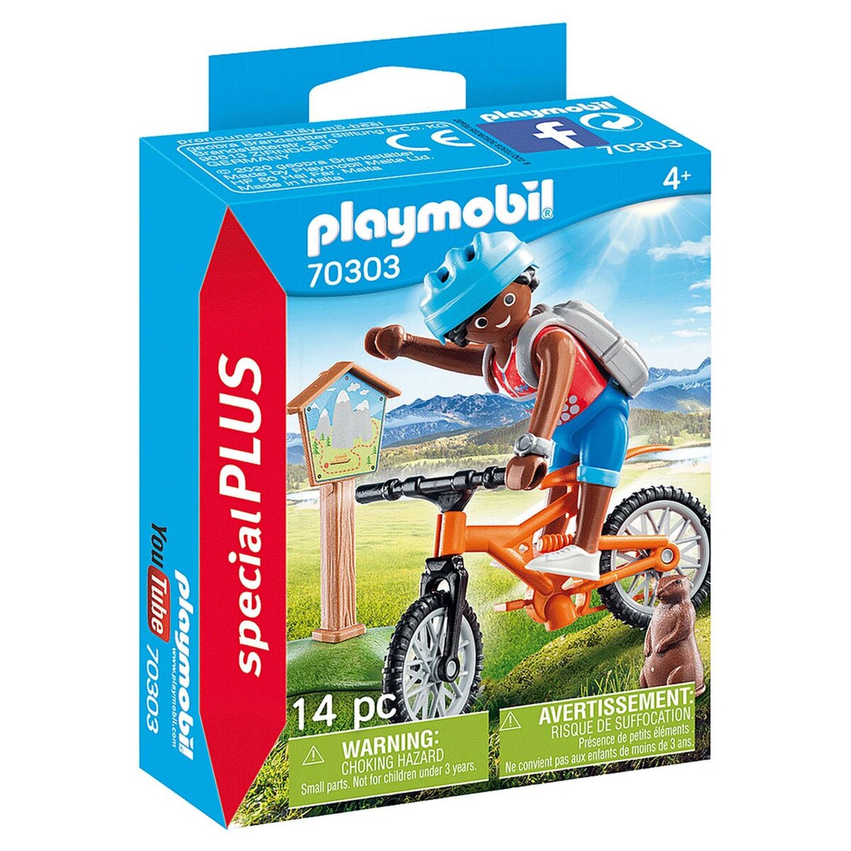 PLAYMOBIL 70303 - Spécial Plus - Cycliste avec marmotte 
