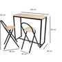 Voir la diapositive 3 : TOILINUX Table murale et ses 2 tabourets Dock en MDF et Métal - H.90 cm x L.100 cm - Beige et Noir