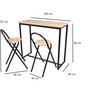 Voir la diapositive 3 : TOILINUX Table murale et ses 2 tabourets Dock en MDF et Métal - H.90 cm x L.100 cm - Beige et Noir