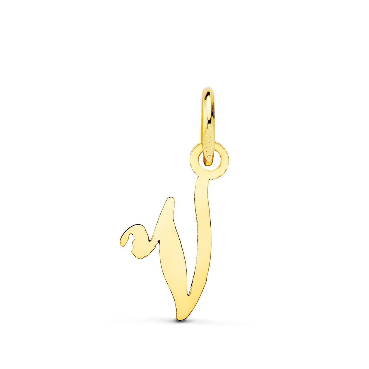 L'ATELIER D'AZUR Pendentif Lettre  V  Or 750 Jaune - Chaine Offerte
