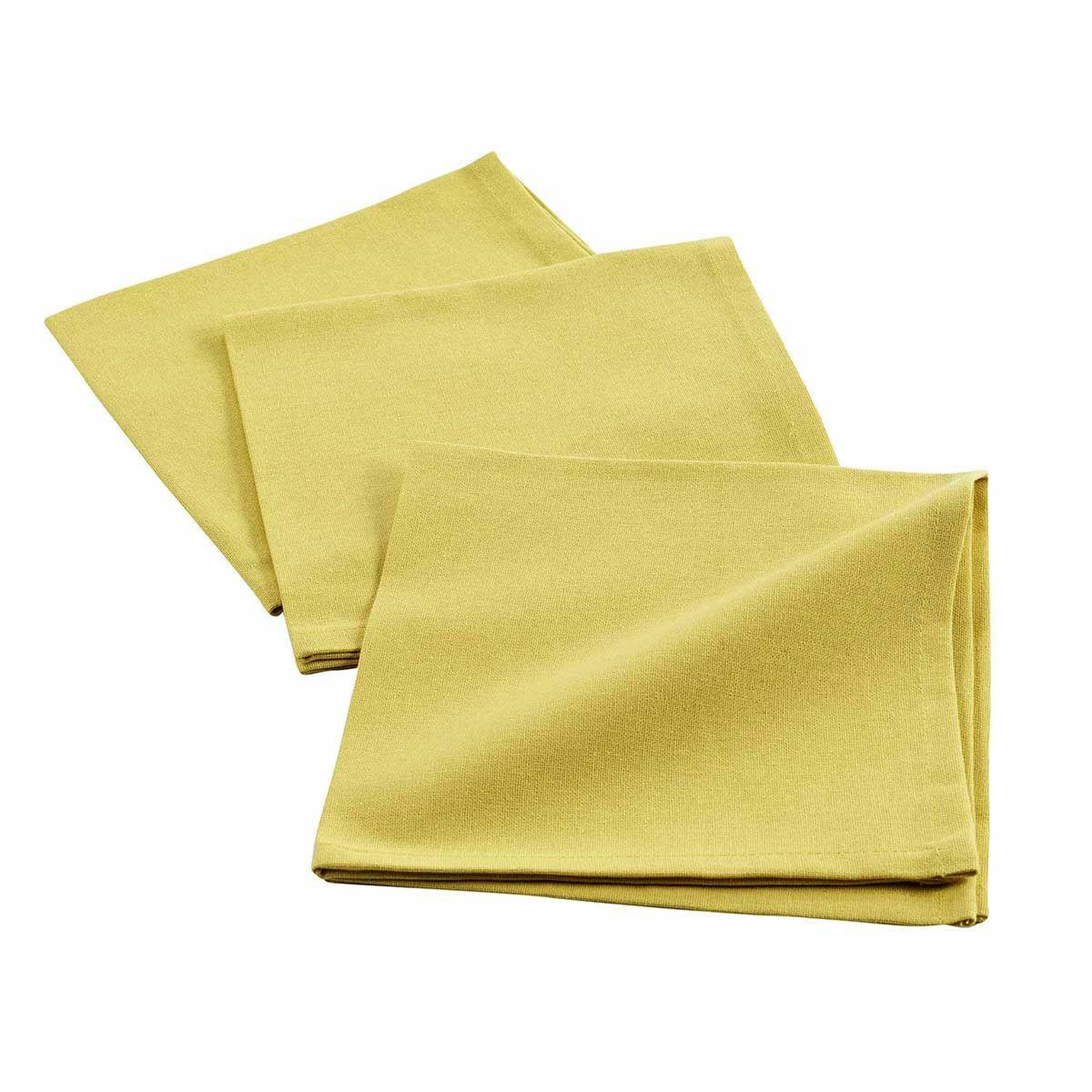 Douceur d'Intérieur Lot de 3 serviettes de table  initia  40x40cm jaune
