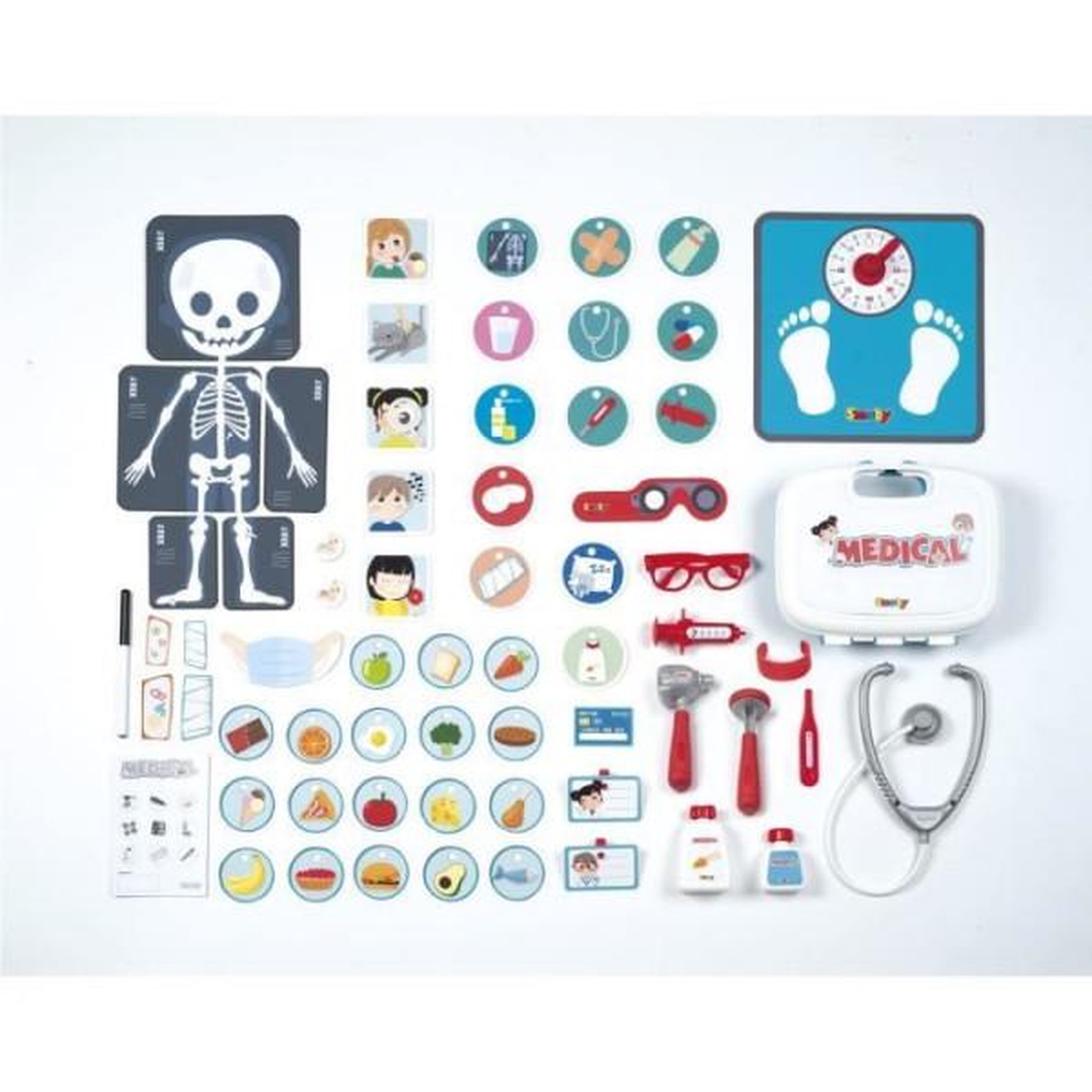 Voir la diapositive 2 : SMOBY Cabinet médical Smoby multicolore pliable avec accessoires