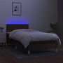 Voir la diapositive 4 : VIDAXL Sommier a lattes de lit et matelas et LED Marron fonce 80x200cm