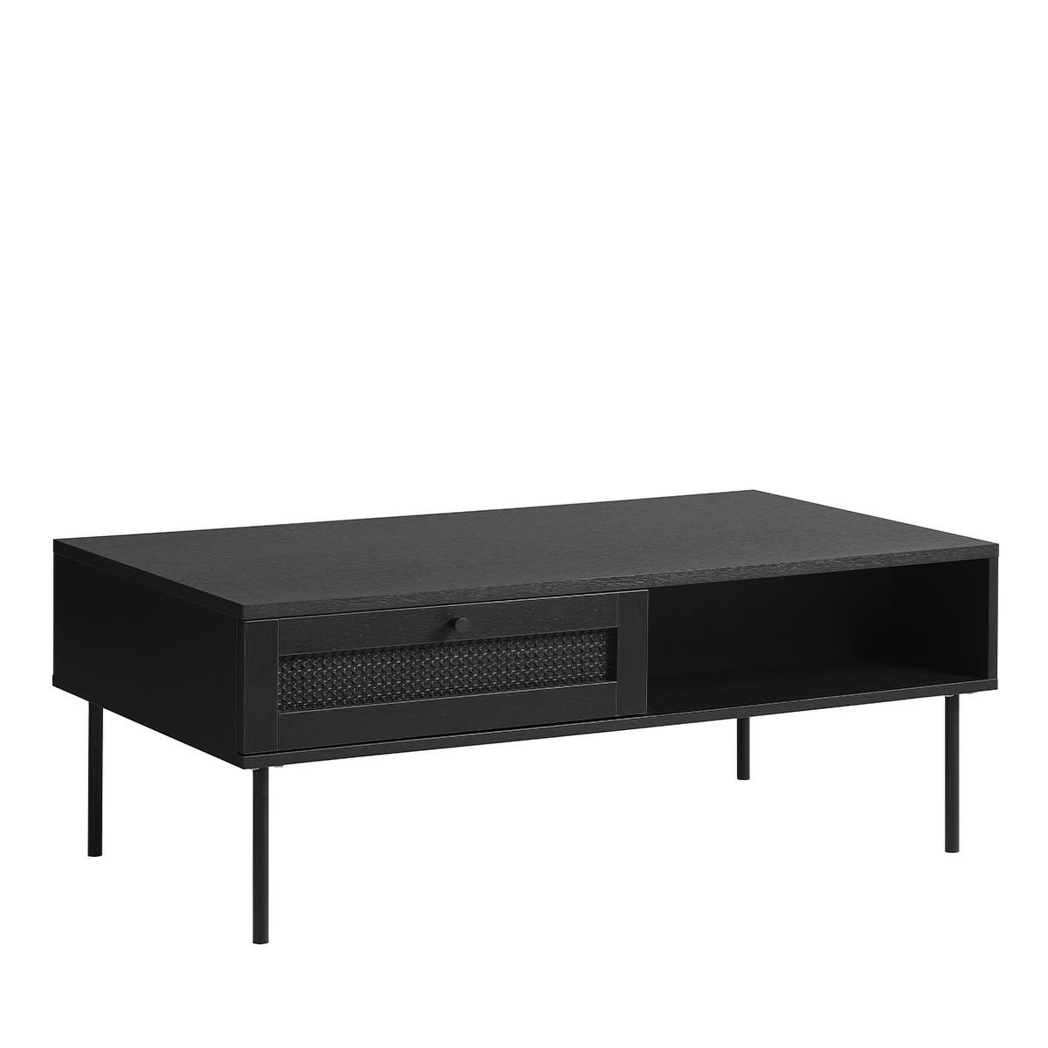 MAISON AUBERTIN Meuble tv bois et cannage manarola 110x42 cm - noir