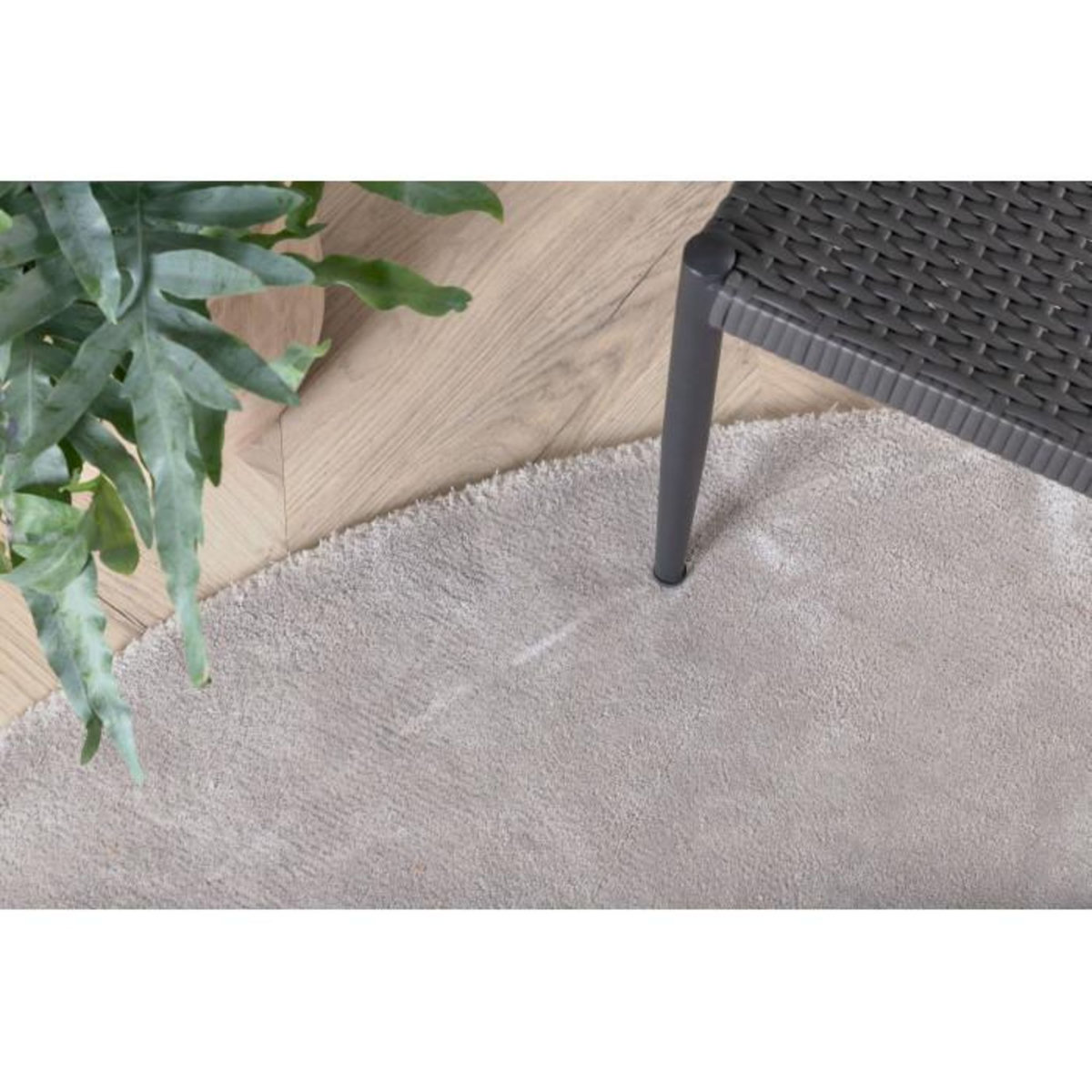 Paris Prix Tapis Déco Rond  Indra  200cm Argent