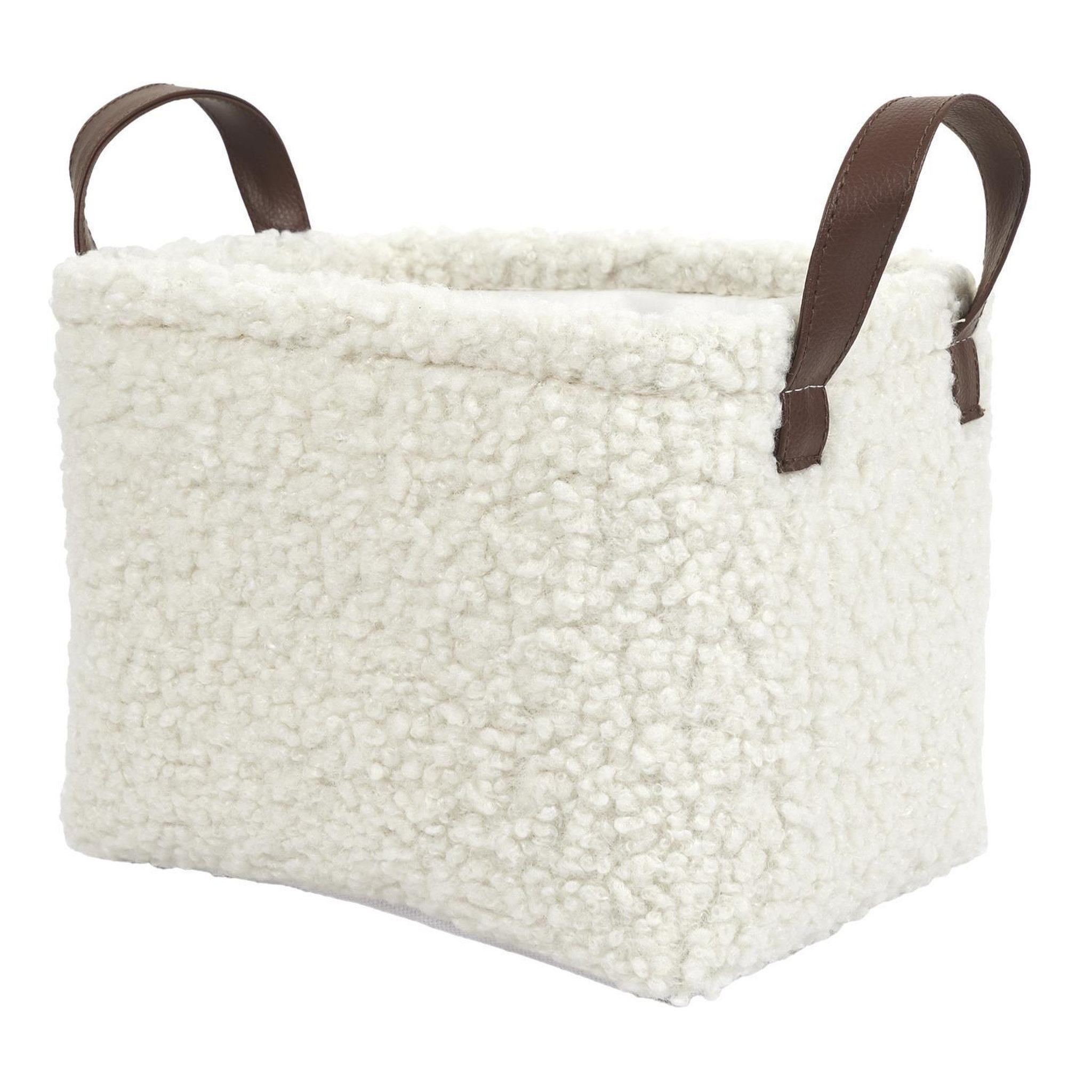 Voir la diapositive 5 : The Home Deco Factory Lot de 3 paniers de rangement en bouclette - blanc