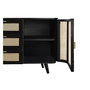Voir la diapositive 3 : Rendez vous déco Buffet noir 2 portes 3 tiroirs en bois de manguier et cannage-Wendy