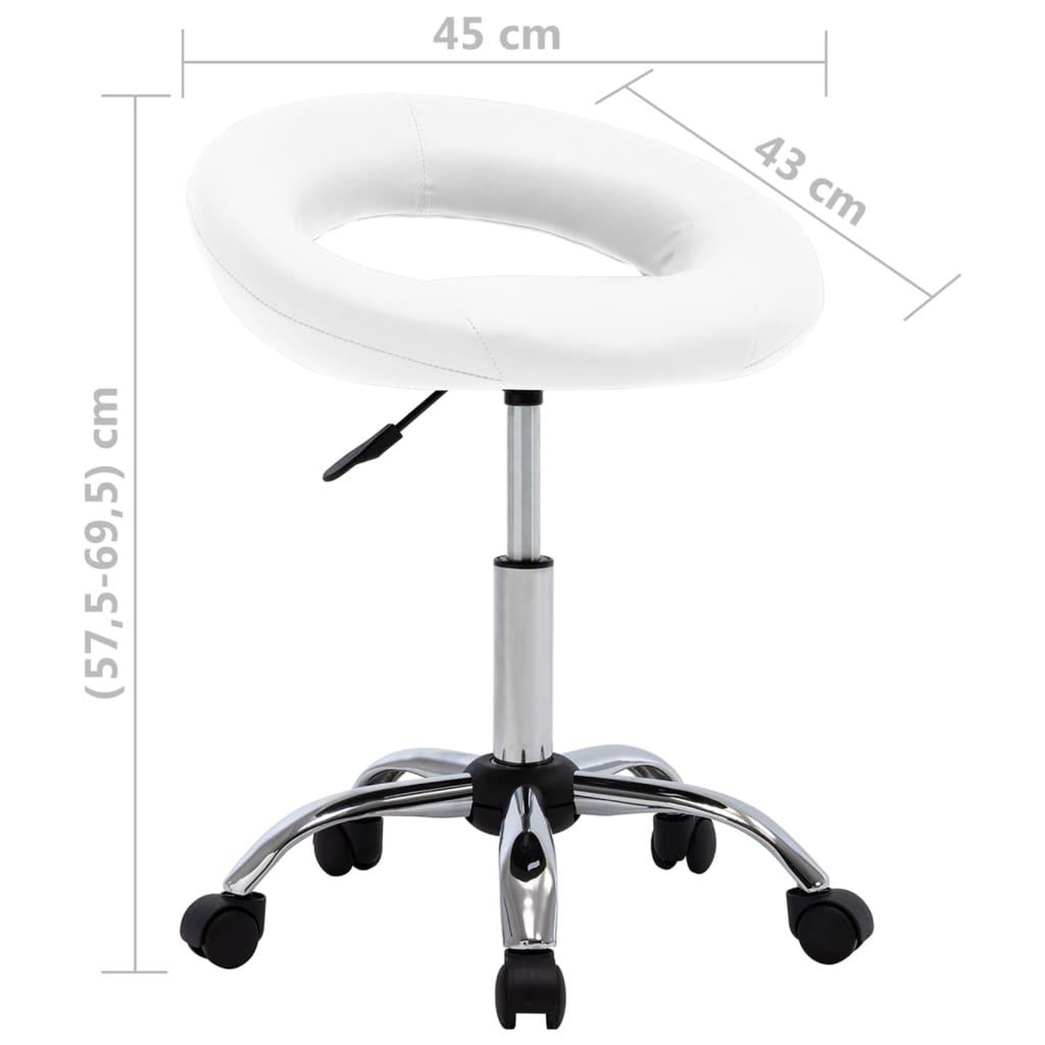Voir la diapositive 6 : VIDAXL Chaise pivotante a manger Blanc Similicuir