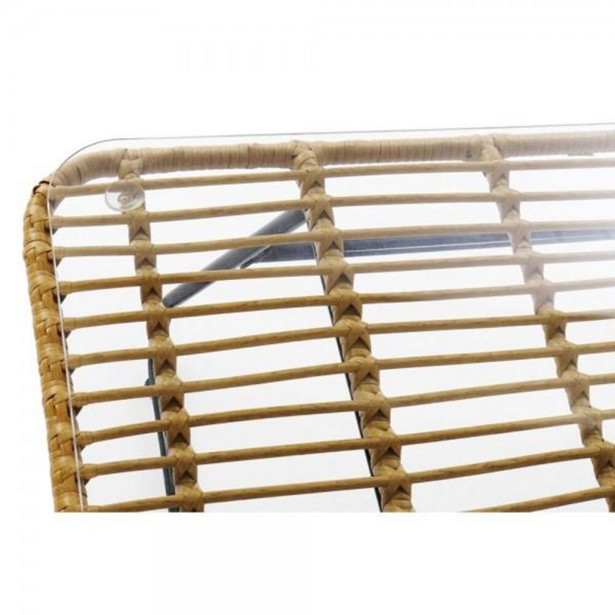 MARKET24 Canapé de jardin DKD Home Decor Marron Métal Polyester rotin synthétique (124 x 74 x 84 cm)