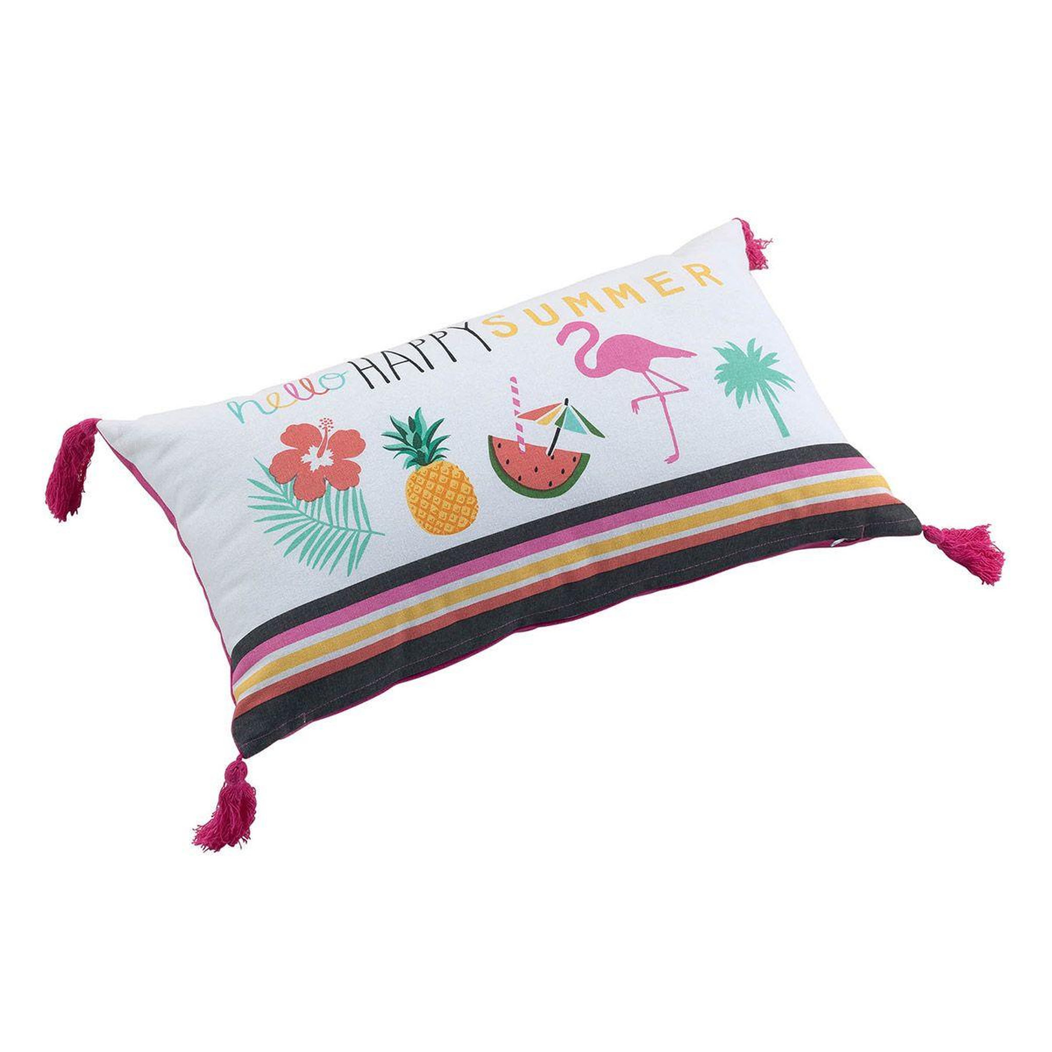 Voir la diapositive 1 : Douceur d'Intérieur Coussin Déco Déhoussable  Ibiza  30x50cm Rose