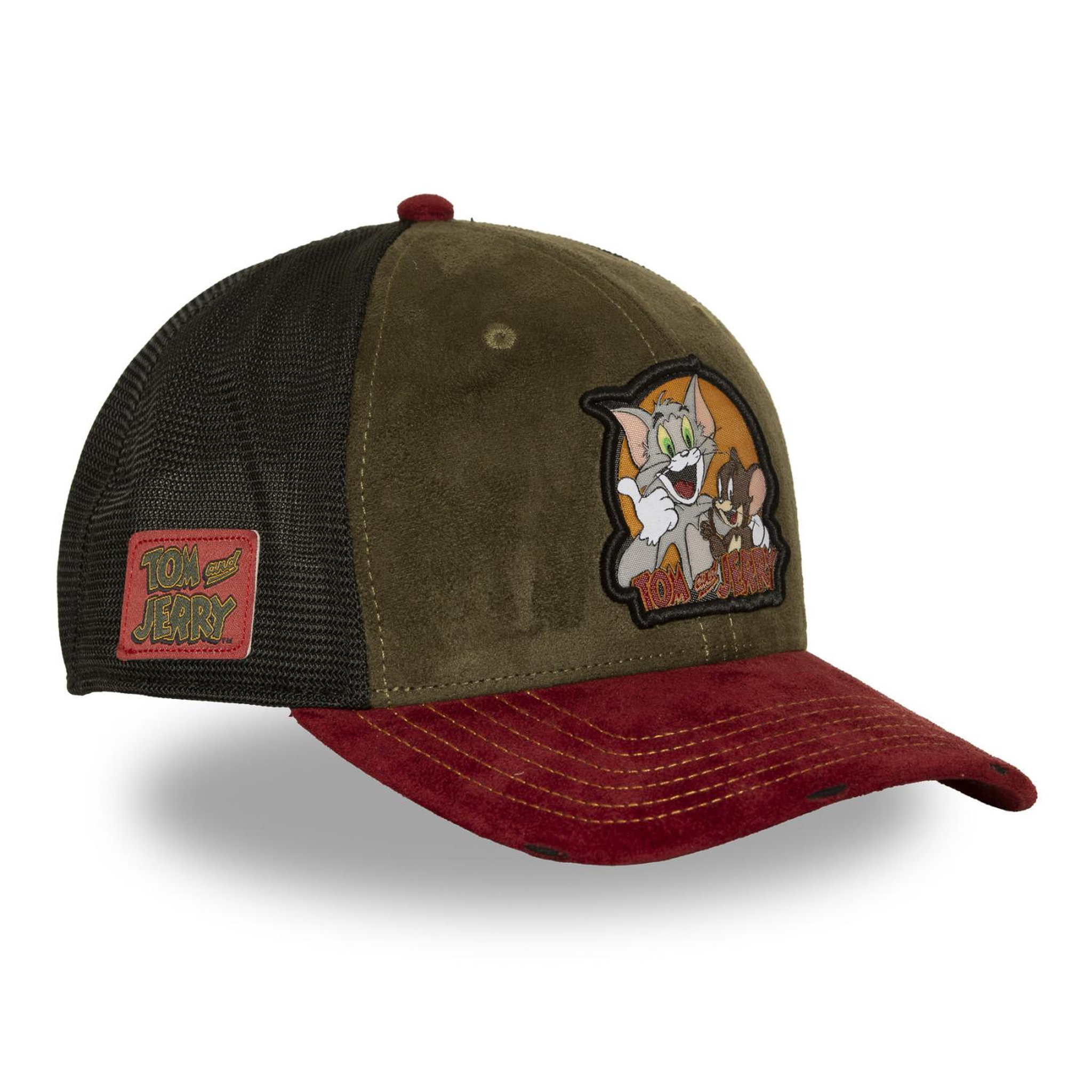 Voir la diapositive 4 : CAPSLAB Casquette semi curved avec filet et patch tom & jerry
