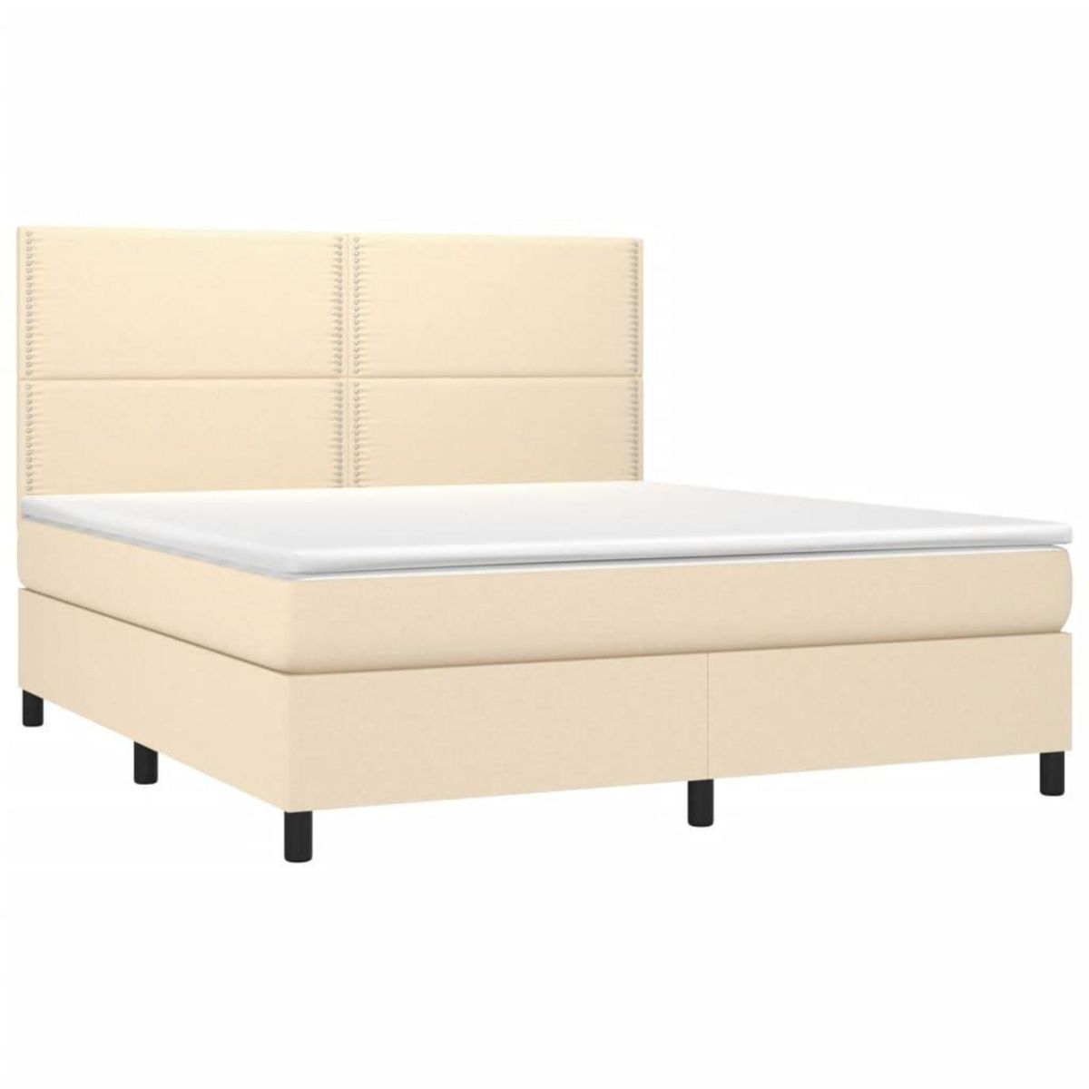 VIDAXL Sommier a lattes de lit avec matelas Creme 180x200 cm Tissu