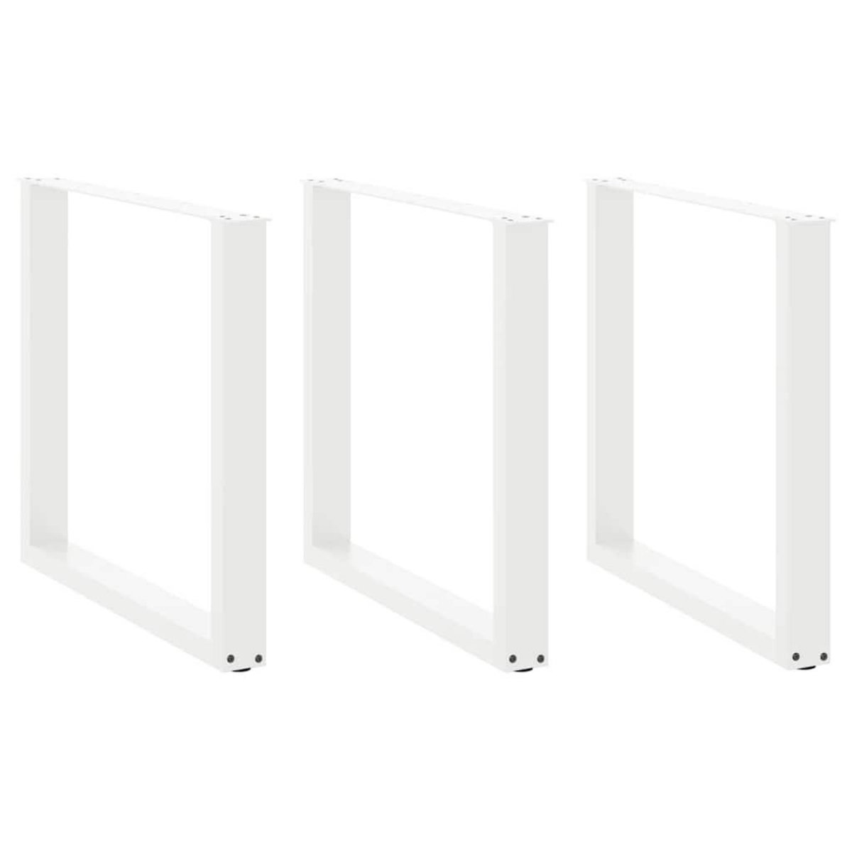 VIDAXL Pieds de table basse forme de U 3 pcs blanc 80x(72-73) cm acier